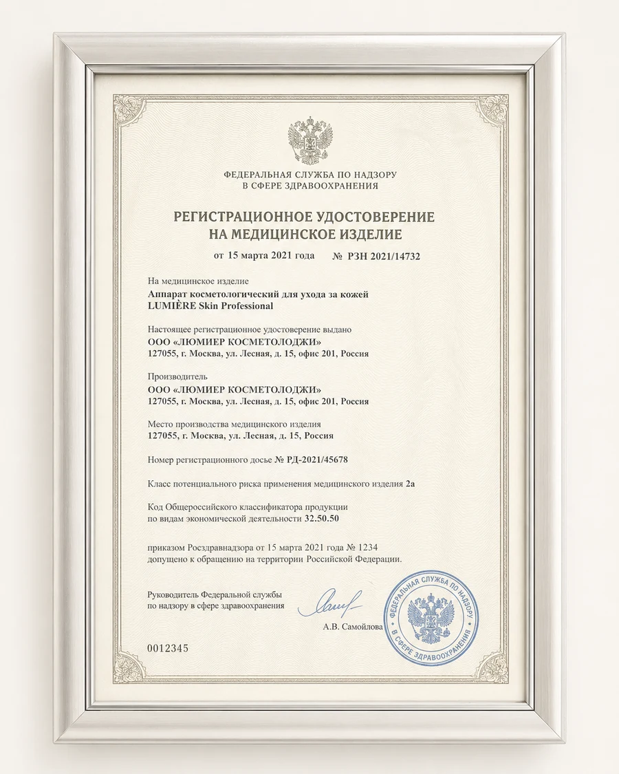 Сертификат специалиста LUMIÈRE